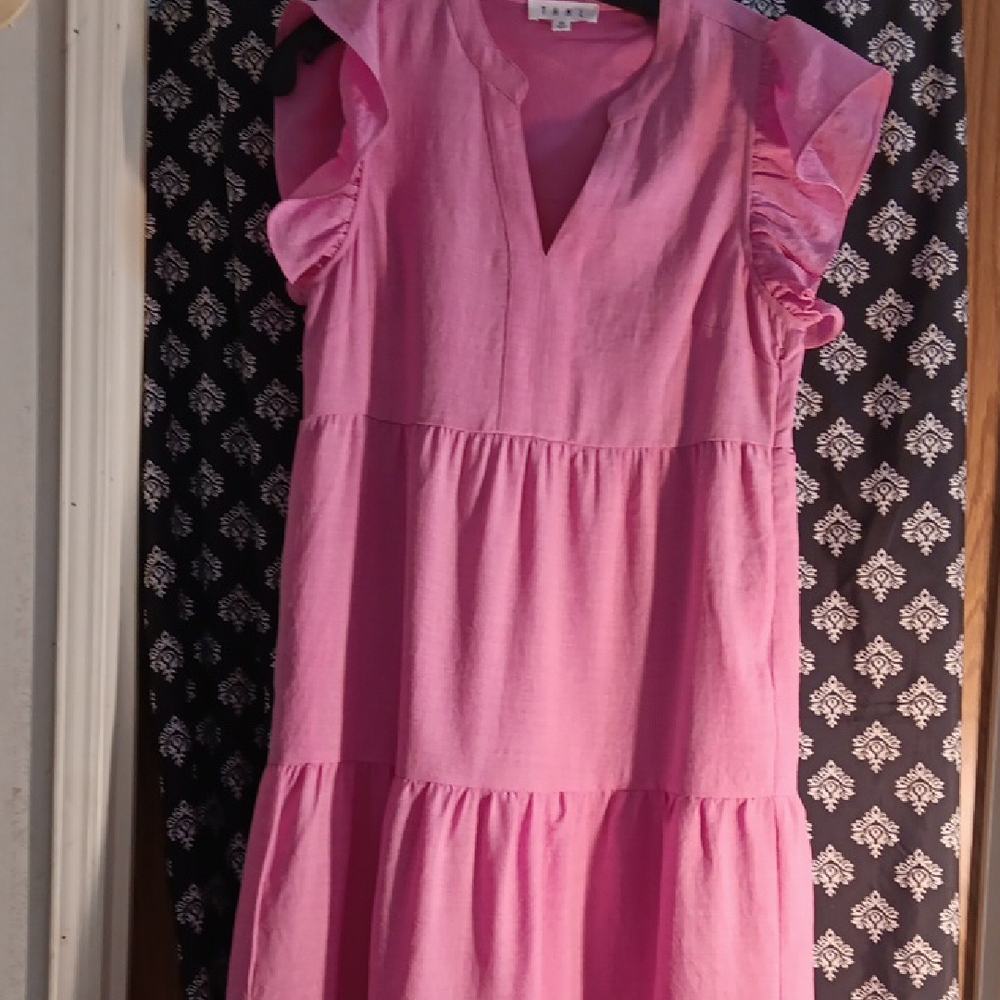 THML Pink Ruffle Sleeve Dress